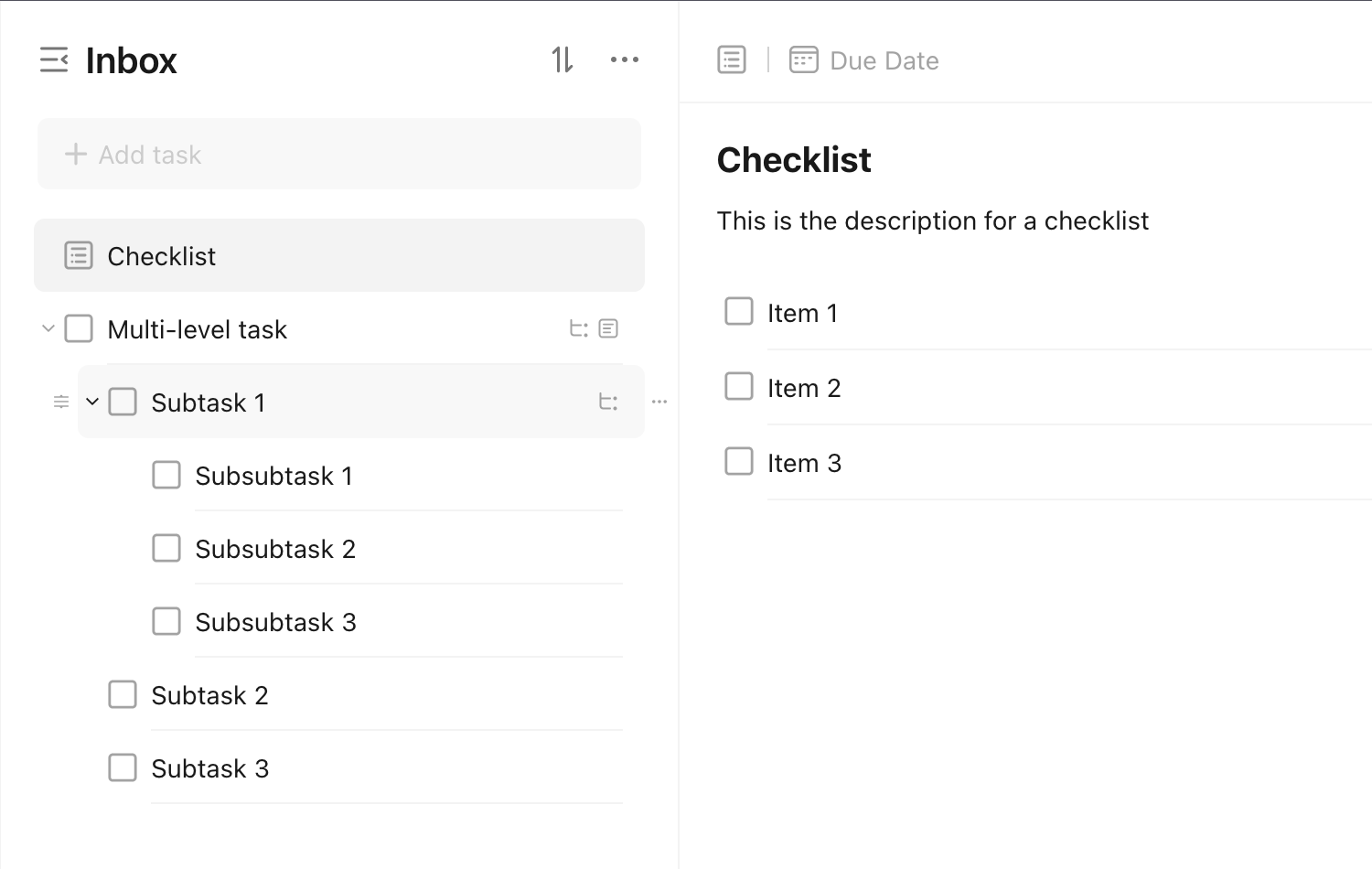 Checklist example