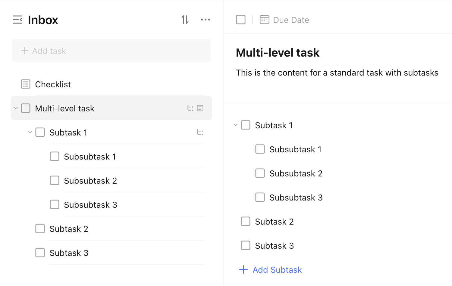 Subtask example