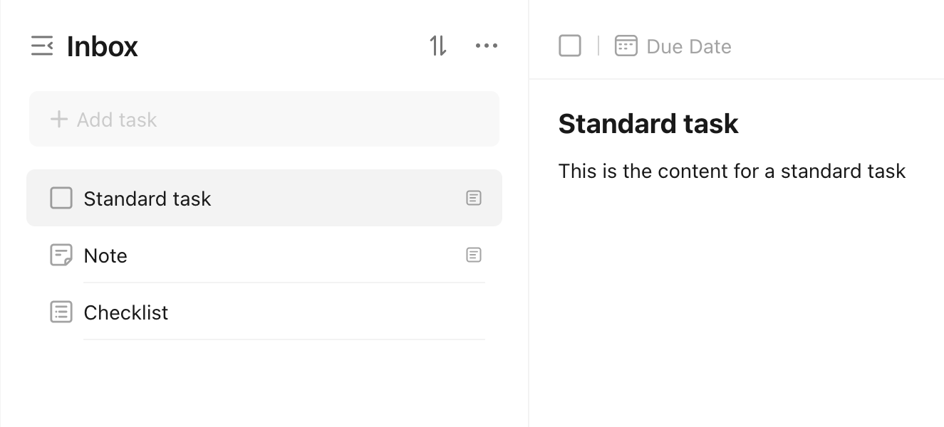 Standard task example